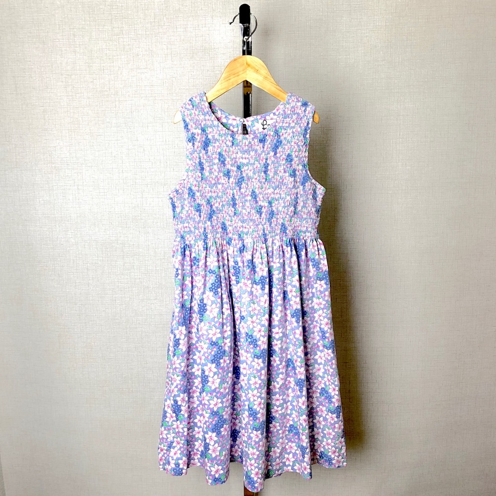 LILLY PULITZER Girls Pink Blue Floral Cotton Dress